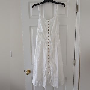 Madewell White Linen Button-down Dress Size 2